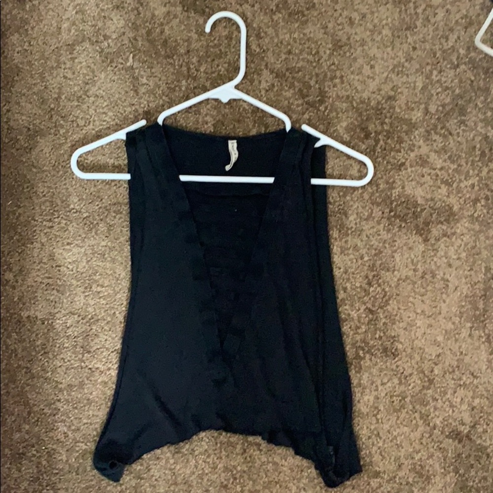 LF black tank V-stripes